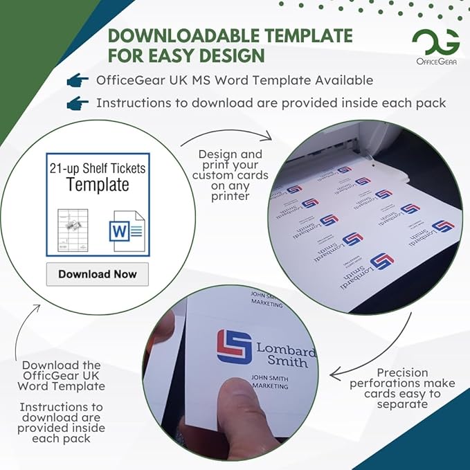 OfficeGear Shelf Edge Barcode Price Ticket Labels 21-up 38x70mm Custom - Image 6