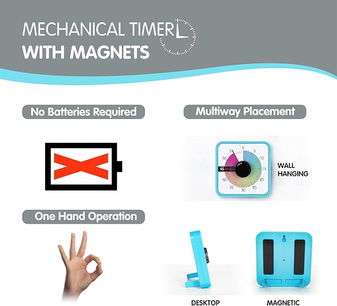 Visual Timer 7.5 inch; 60 Minute 1 Hour Countdown Timer - Image 2