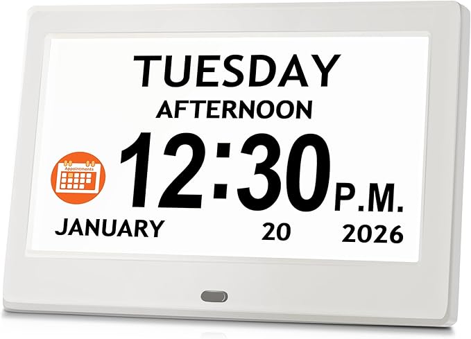7'' Digital Clock, Dementia Clock by Pastigio