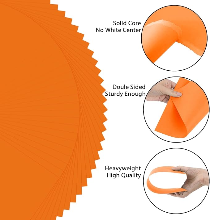 OcePor 100 Sheets Orange Cardstock Paper, Colored Printer Paper 8.5 x 11 - Image 3