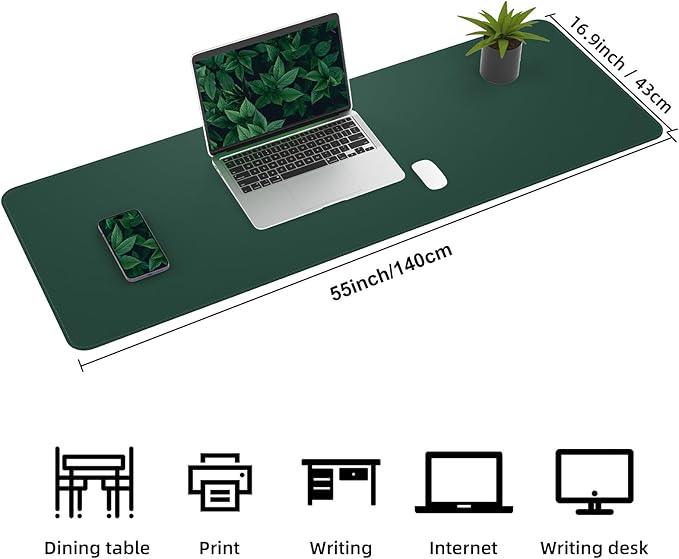 AFIING Leather Desk pad Protector, Large Non-Slip Office Desk Mat - Image 2