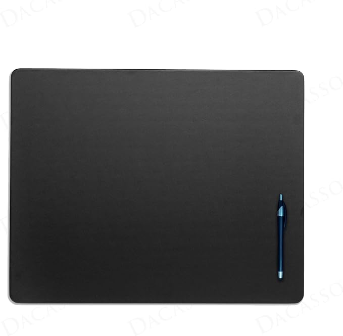 Dacasso Black Leatherette 20" x 16" Luxury Conference Table Pad by Dacasso