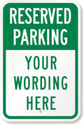 SmartSign 18 x 12 inch “Reserved Parking” Custom Metal Sign by SmartSign