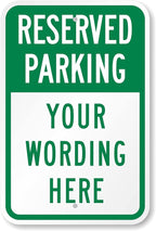 SmartSign 18 x 12 inch “Reserved Parking” Custom Metal Sign by SmartSign