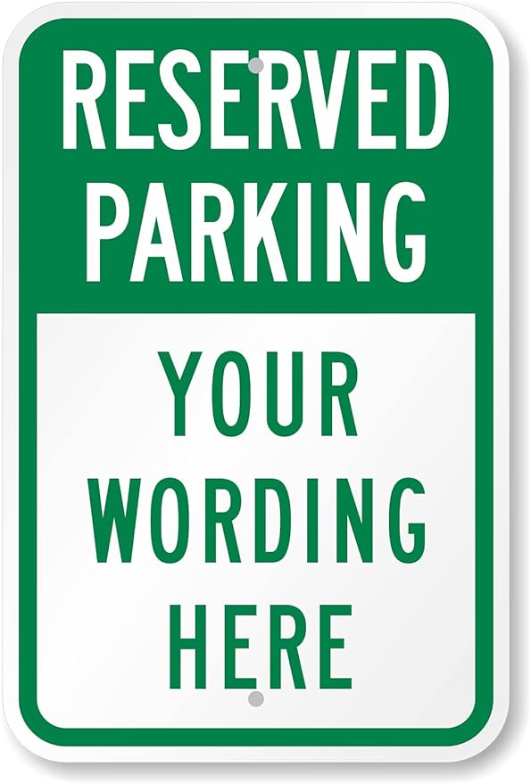 SmartSign 18 x 12 inch “Reserved Parking” Custom Metal Sign by SmartSign