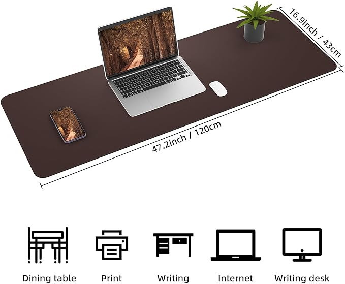 Leather Desk pad Protector, Large Desk mat - Image 3