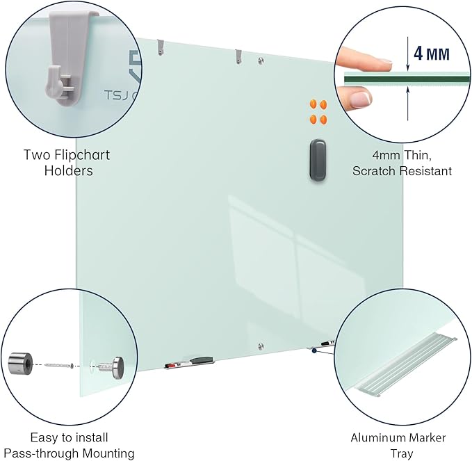 TSJ OFFICE Glass Dry-Erase Board - Image 3