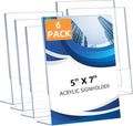 6 Pack Slanted Back Acrylic Sign Holders 5x7 by DECOHOBO
