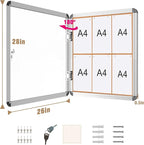 Mifuro 28"x26" Enclosed Bulletin Board, Lockable Weather-Resistant Aluminum - Image 5