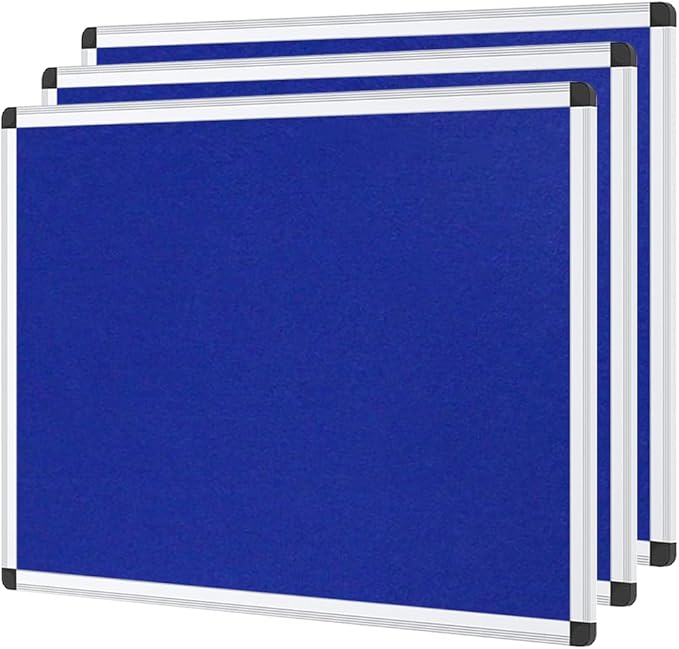 VIZ-PRO Notice Board Felt Blue, 48 X 24 Inches, 3 Pack by VIZ-PRO