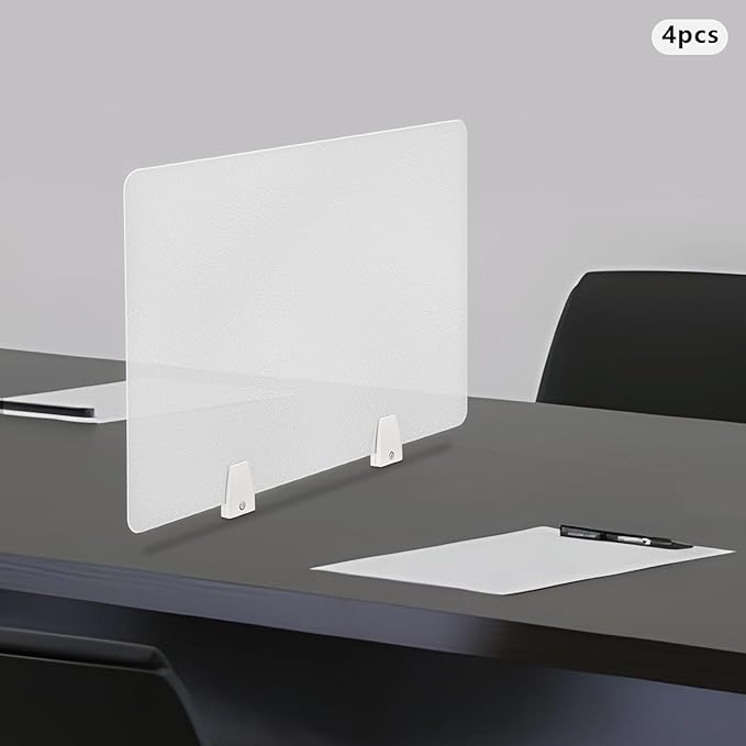 4 Pcs Desk Divider Privacy Panel, 23.6”L X15.8”W Frosted Acrylic Desk Privacy - Image 6