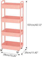 Sywhitta 4-Tier Plastic Rolling Utility Cart - Image 7