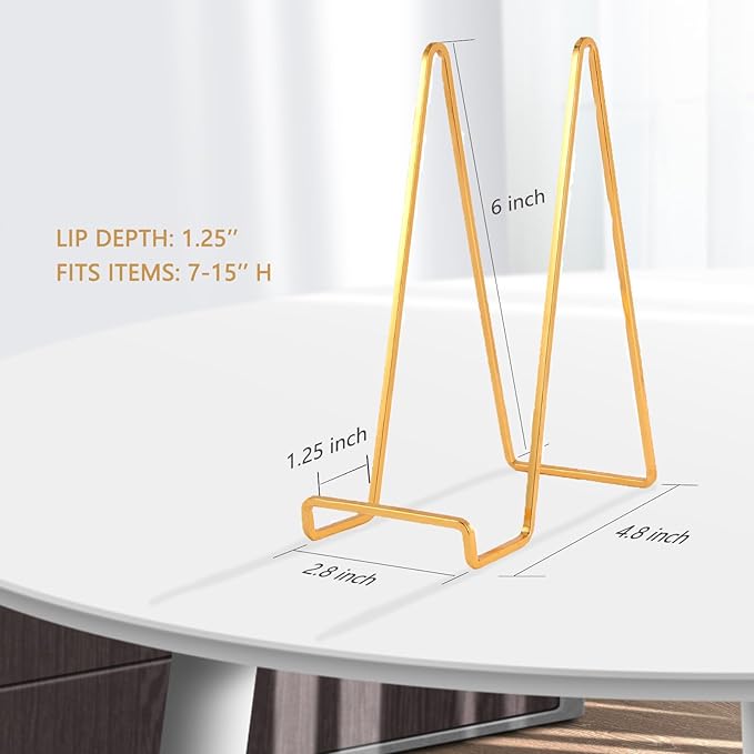 Decolore 4 Pack 6 Inch Gold Picture Stands - Image 2