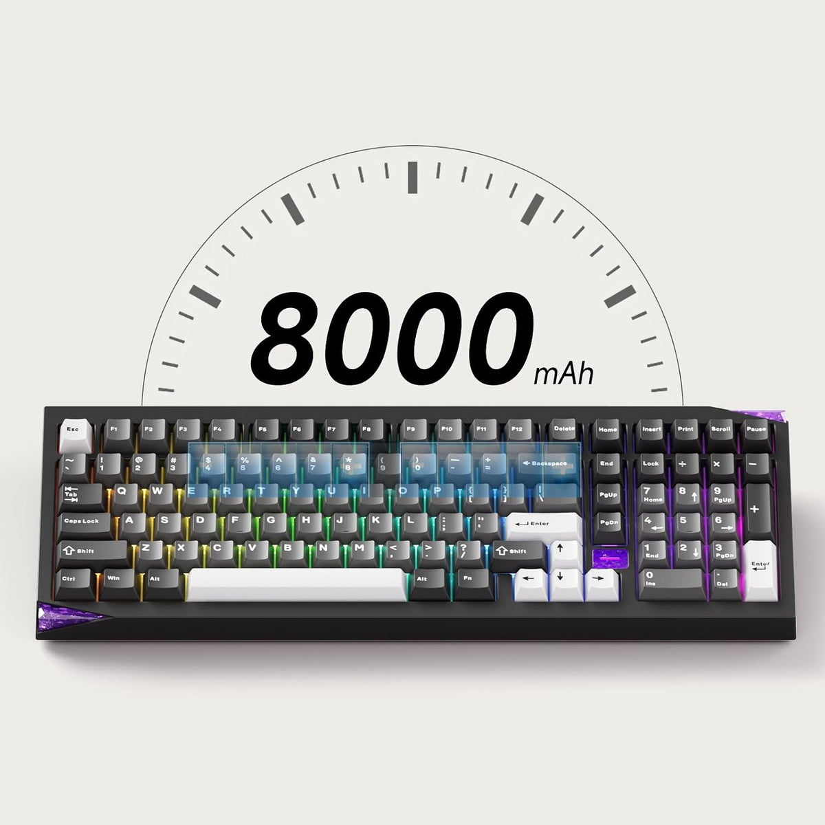 Akko Gem 02 QMK/VIA Aluminum Mechanical Keyboard Tri-Mode RGB Hot-swappable W...