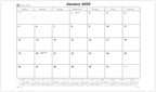 Dacasso Monthly Calendar Refill, 28.75" x 16.75", White (S2004 / S2004-O)