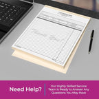 Custom 8.5" x 11" Carbonless NCR Books in 2-Part Duplicate Invoices, Work Orders - Image 2