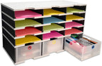 Desktop Organizer 12 Letter Tray Sorter Plus Riser Storage Base & 3 Storage by UltimateOffice