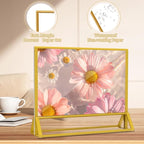 PPH-Sisy Clear Acrylic Sign Holder 7x 5 Horizontal Double Sided Gold Frame - Image 3