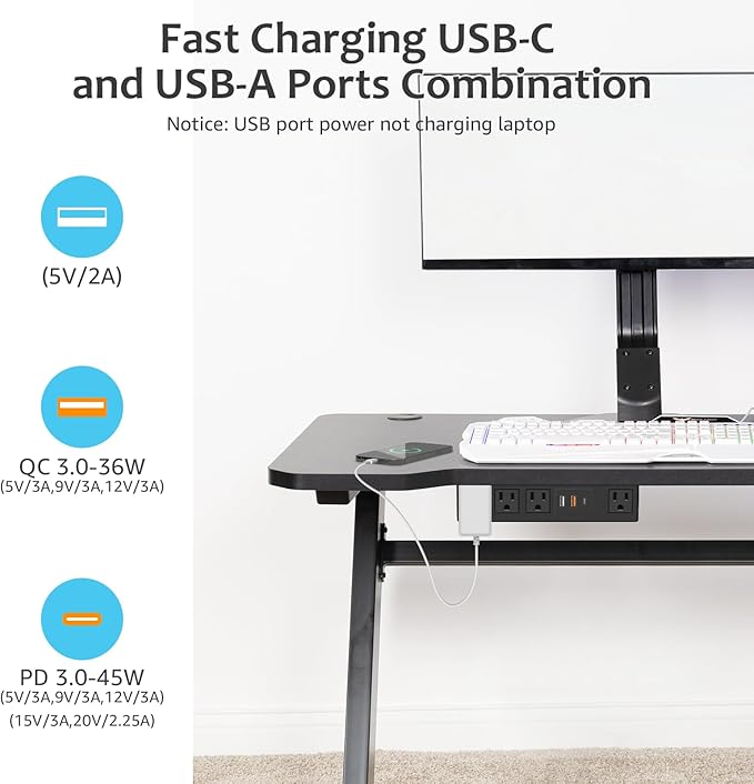 HHSOET 45W Under Desk Power Strip - Image 3