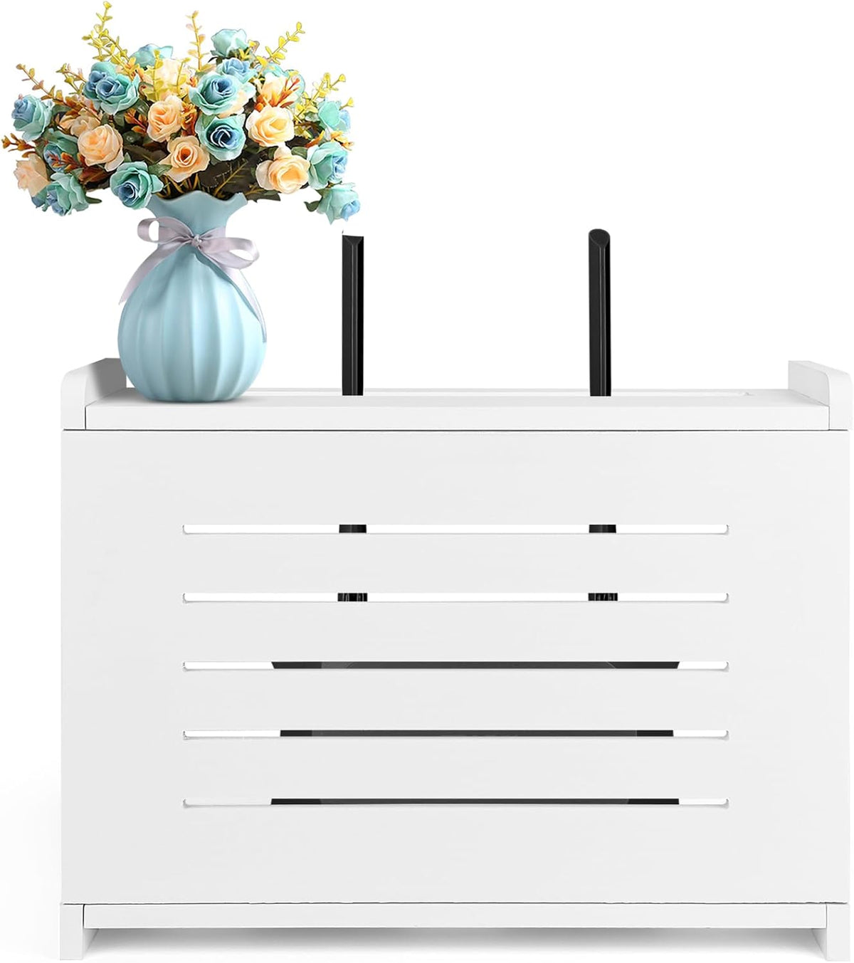 Router Shelf Wall Mount WiFi Router Storage Box Modem Cable Cover Organized P...