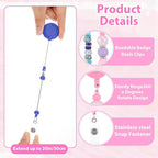 50 Pcs Colorful Beadable Badge Reel, Retractable Clips Holder Beaded Blank Bars - Image 3