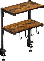 AUATRONNE Clamp-on Desk Shelf, 13 inch Above or Below Desk 2-Tier Shelving by AUATRONNE