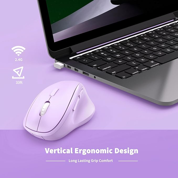 Ergonomic Wireless Mouse with USB Receiver - Image 4