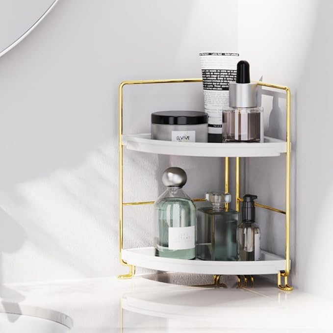 FSyueyun 2-Tier Corner Bathroom Counter Organizer, Tool-Less Installation - Image 6