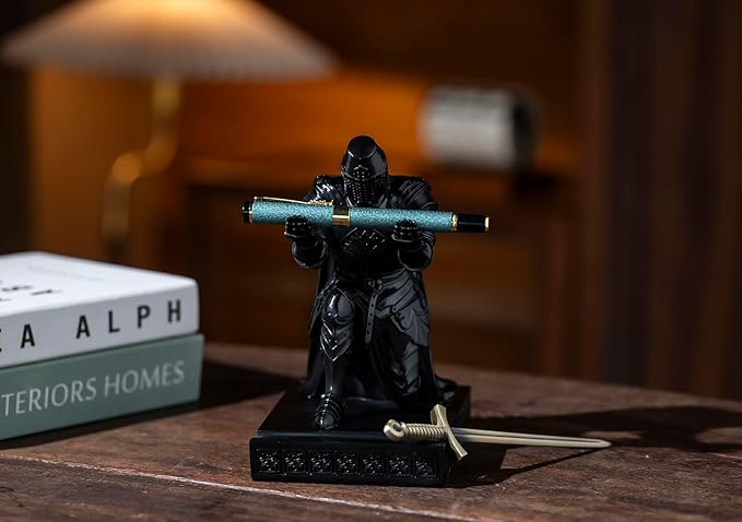 NCQIXIAO Medieval Templar Vanguard Officer Knight Pen Holder Pen Stand Desk - Image 5