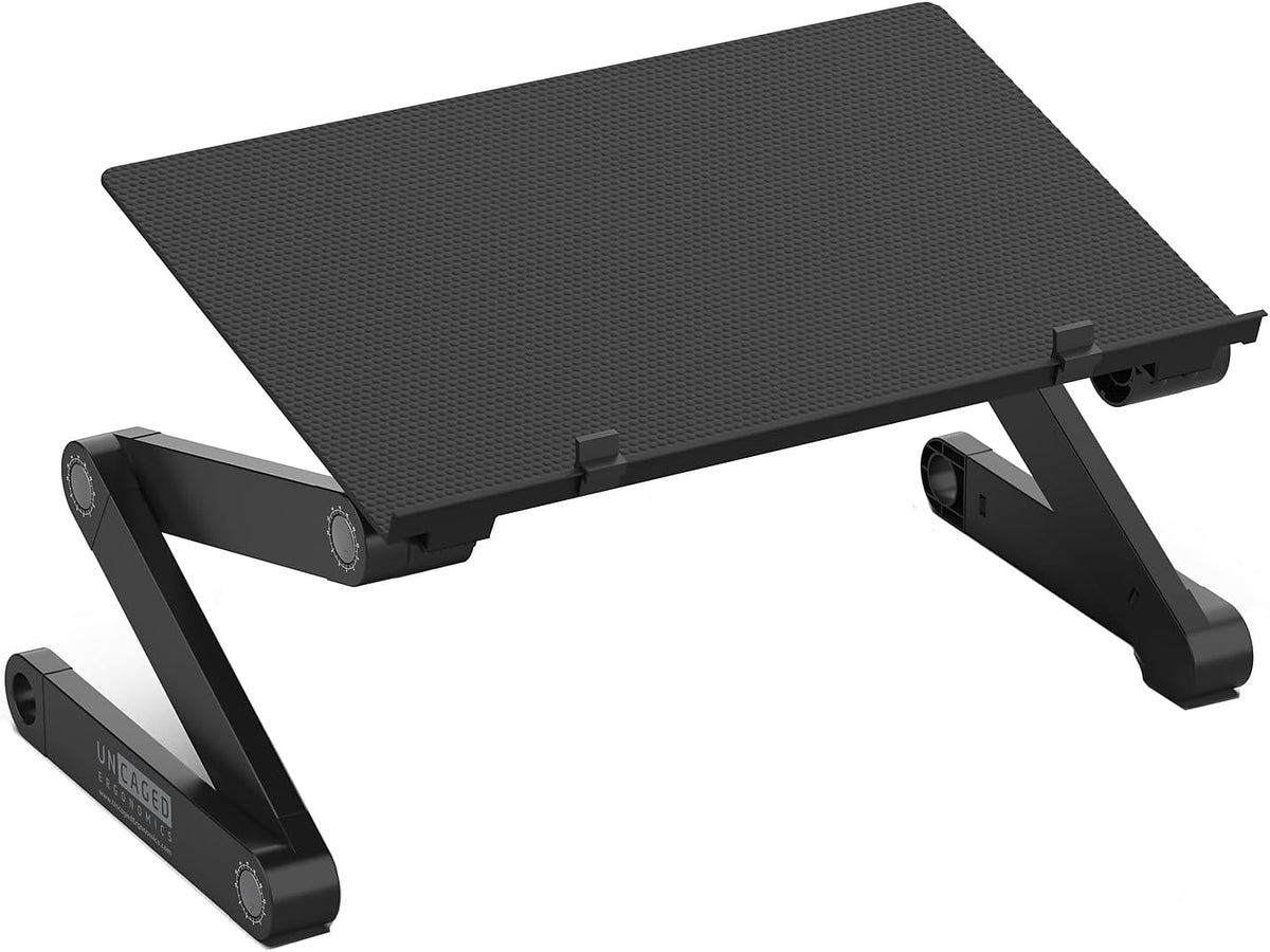 Uncaged Ergonomics WorkEZ Adjustable Laptop Stand for Desk and Bed, Black