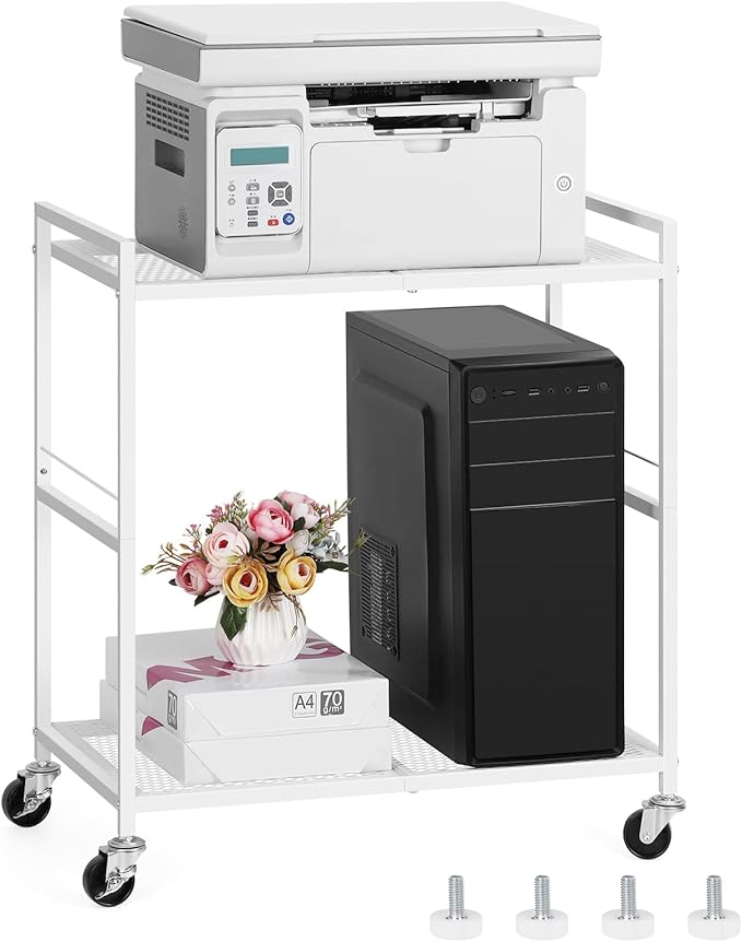 OYEAL Computer Tower Stand, PC Tower Stand Metal Rolling Cart Holds up to 40lbs by OYEAL