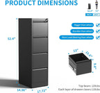 4 drawer file cabinet with lock, metal filing, close-up detail