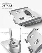 Tablet Stand Holder with Thickened 360°Rotating Base Dual Rod Adjustable - Image 6