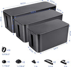 Cable Organizer Box Set of Three, Power Cover Cord Holder Surge Protector - Image 2