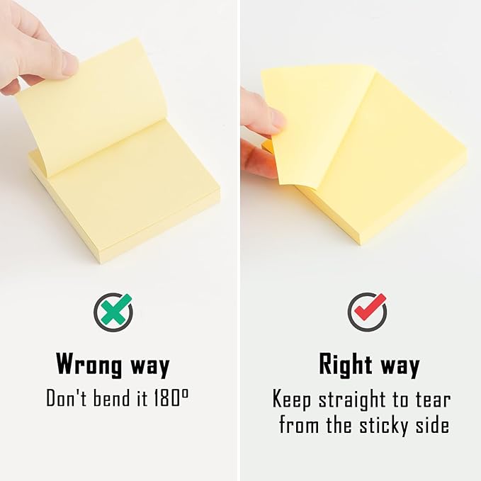 HappyHapi Sticky Notes 3x3 Inches Bulk 36 Pack 3600 Sheets Colored Self-Stick - Image 5