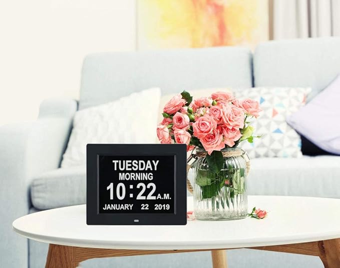 TMC 8 Inch Dementia Clock for Seniors – Large Auto-Dimming Calendar Display - Image 8