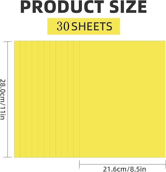 30 Sheets Yellow Cardstock 8.5'' x 11'', 250gsm/90lb Heavyweight Cover - Image 2