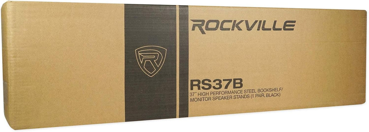 Rockville RS37B V2 Pair 37" Steel Bookshelf Speaker/Studio Monitor Stands