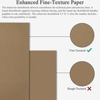 Fuxi Toned Tan Sketchbook 8.5x11, 60 Sheets Acid- Free Tan Paper, Spiral Bound - Image 3