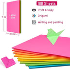 Colored Print&Copy Paper 8.5x11 Inches, 180 Sheets 6 Colors Pastel A4 Printer - Image 4