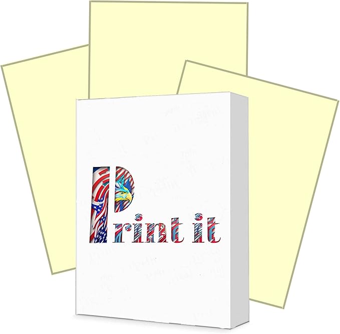 Print It - Vellum Bristol Colored Cardstock Cover Paper, 67 Lb, 8.5" X 11” by Unknown