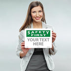 Custom OSHA Style Safety First Sign 10" x 14" Plastic Sign, Customizable "Your - Image 2