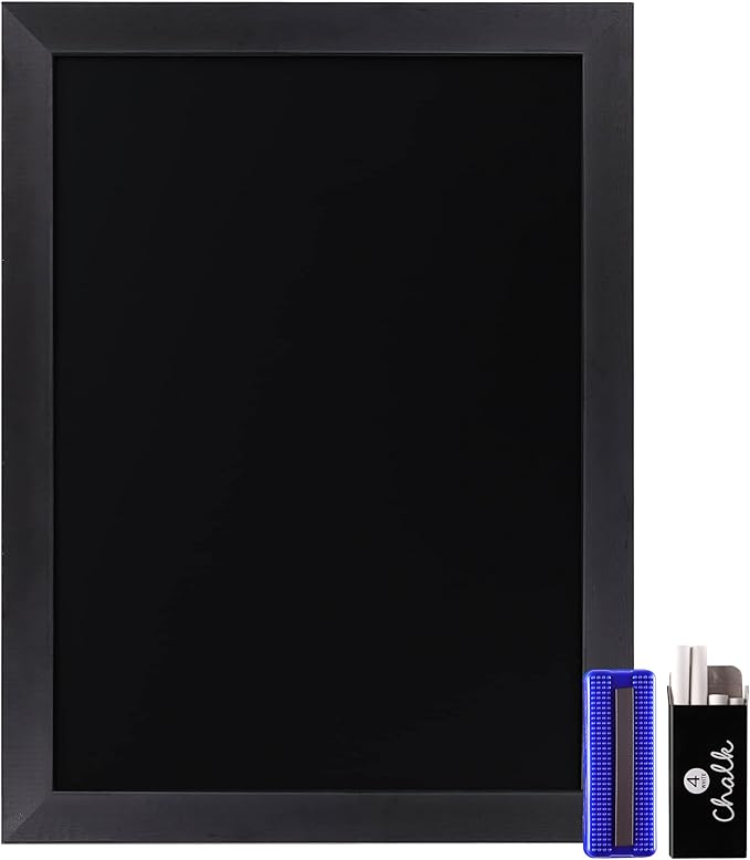 HBCY Creations 18" x 24" Rustic Black Solid Wood Frame Wall Chalkboard - Image 9