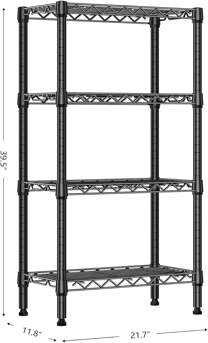 M MZG 1000 lbs 4 Tier Shelf Metal Storage Shelves Wire Rack Closet Organizers - Image 3