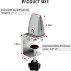 Heavy Duty Sneeze Guard Clamp For 0.1" to 1" Thick Panel, Desk Partition - Image 2