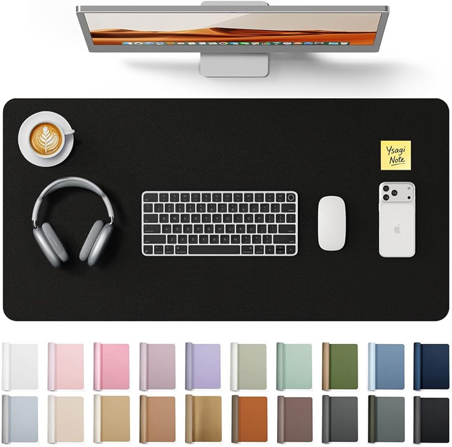 YSAGi Leather Desk Protector, Office Mat, Large Mouse Mat, Non-Slip PU Leather by YSAGi