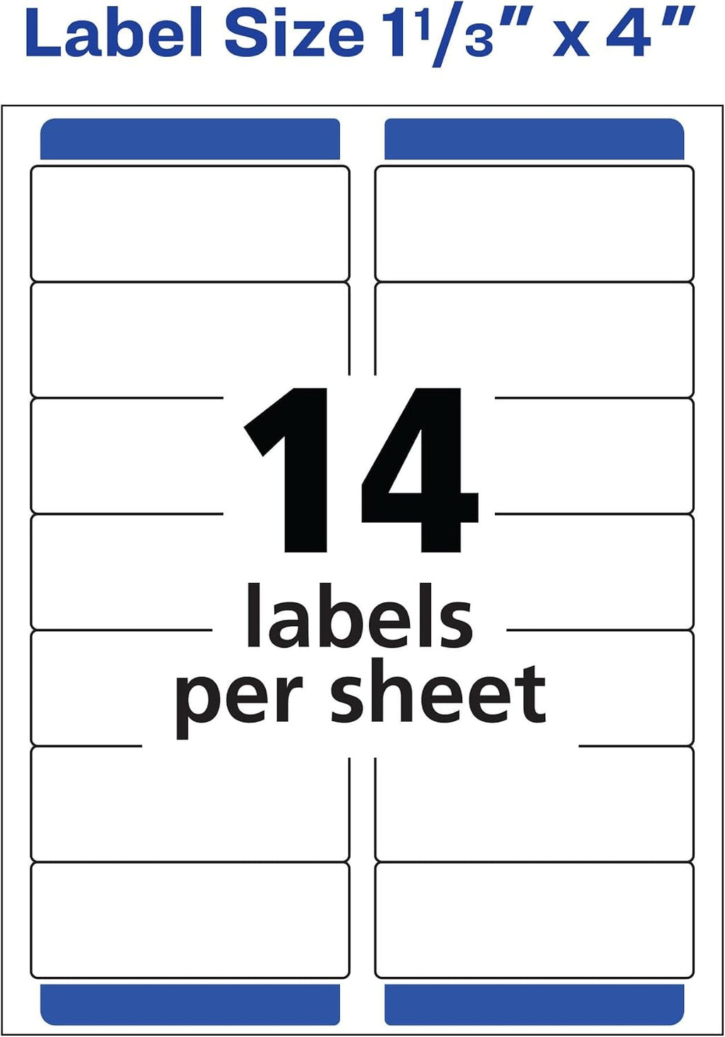 Avery® Easy Peel Printable Address Labels with Sure Feed®, 1-1/3" x 4", White, 1,400 Blank Mailing Labels for Laser Printers (5162)