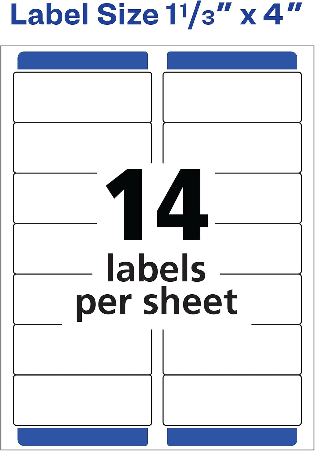 Avery® Easy Peel Printable Address Labels with Sure Feed®, 1-1/3" x 4", White, 1,400 Blank Mailing Labels for Laser Printers (5162)
