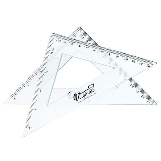 Virginia's Store 5 inch/13cm 90 Set-Squares Pack of 24, Crystal Clear - Image 5