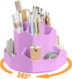 Pencil Pen Holder for Desk, 9 Slots 360 Degree Rotating Desk Organizers by Cayxenful